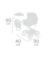 DeCuevas Коляска с рюкзаком и зонтиком для кукол REBORN серии СКАЙ, 90 см  (складная, с регулируемой ручкой) (82035)