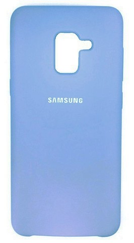Силиконовый чехол Silicone Cover для Samsung Galaxy A8 2018 (Серо-голубой)