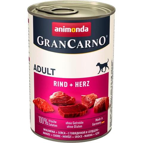 Animonda Gran Carno Original Adult консервы с говядиной и сердцем д/взрослых собак 400г