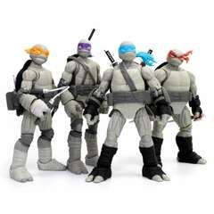 Набор фигурок BST AXN: Teenage Mutant Ninja Turtles (IDW Comic Black & White) (SDCC 2023 Exc) (Бамп)