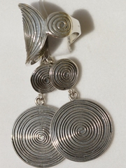 Спираль (кольцо + серьги из серебра)