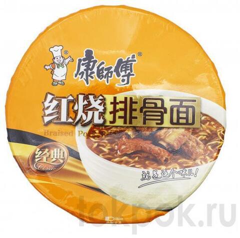 Лапша со вкусом тушеных свиных ребрышек Kang Shi Fu Braised Pork Ribs. 108 гр