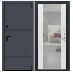 Купить Входная дверь L 61 - Алиса ПВХ ясень белый с зеркалом