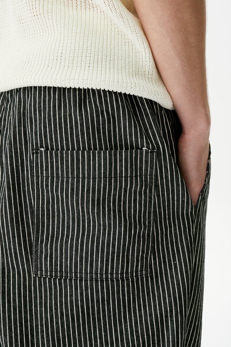 Черный хлопковый костюм в полоску Normie