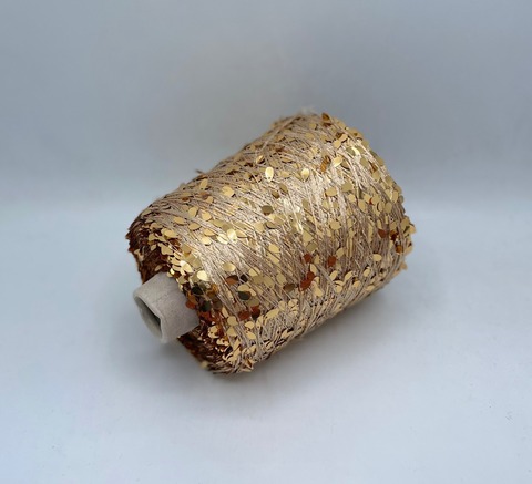 Pinori Filati (пр.Италия),art-Paiettona 350м/100гр. 100% Вискоза+пайетка капля,цвет-Золото, арт.32161