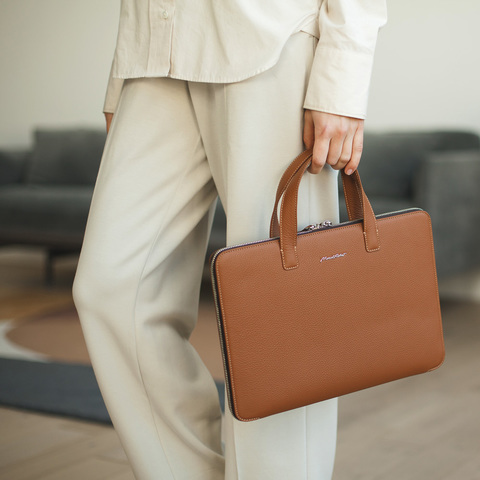 Сумка для MacBook Pro 13 - 14 из кожи теленка, цвета карамель