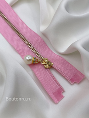 Молния розовая золото жемчуг