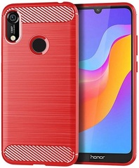 Чехол для Huawei Y6 2019 (Honor 8A Pro) цвет Red (красный), серия Carbon от Caseport