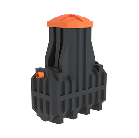 Станция биологической очистки Мультпласт Ergobox 3 S горизонтальный / 500 л. в сутки / 2-3 чел. / самотечный сброс / компрессорная аэрация (1745x790x2050см;109кг;черный) - арт.555434