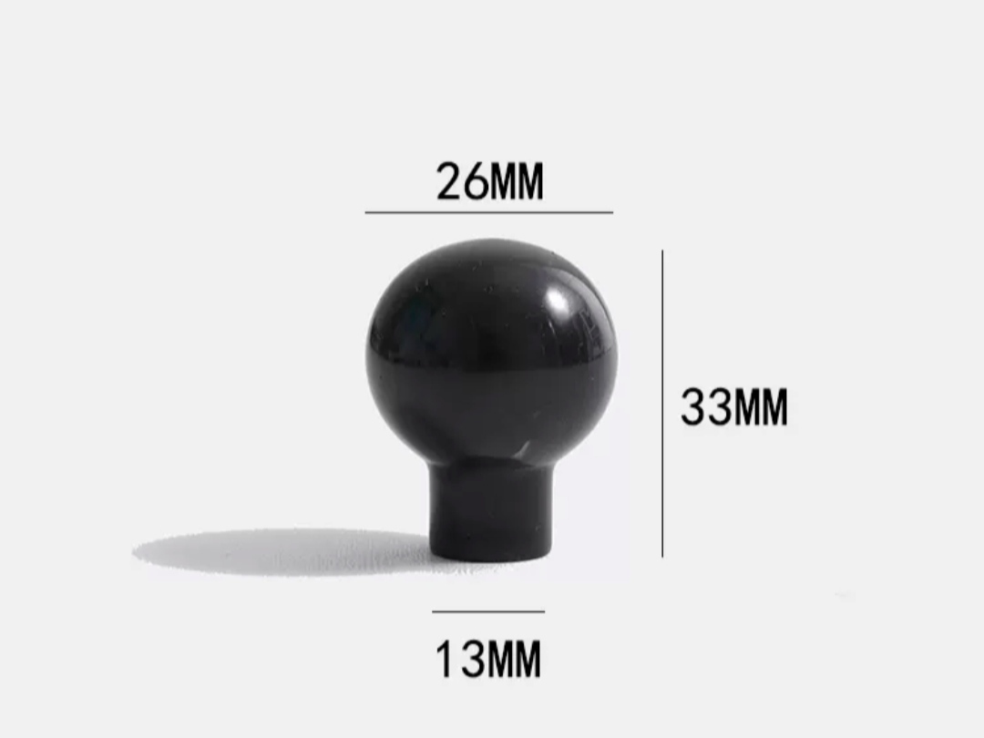 Мебельная ручка-шар из черного мрамора