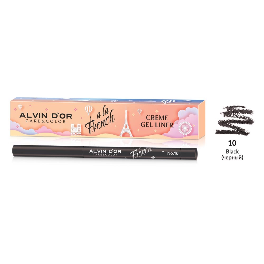 Alvin D`or  A LA FRENCH ALF-18 Карандаш для глаз Creme gel liner  тон 10 black черный