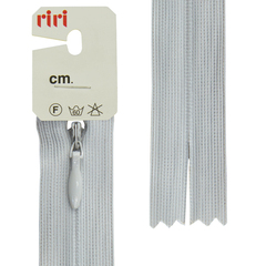Молния потайная неразъемная (пластик) (Riri, Ткань/пластик, Светло-серая тесьма 30659, 18)