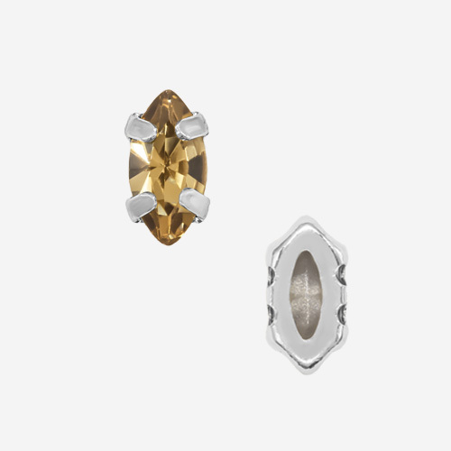 Кристалл Маркиз (Marquise Fancy Stone) в цапах, оттенок 