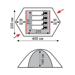 Туристическая палатка Tramp Rock 4 (V2)