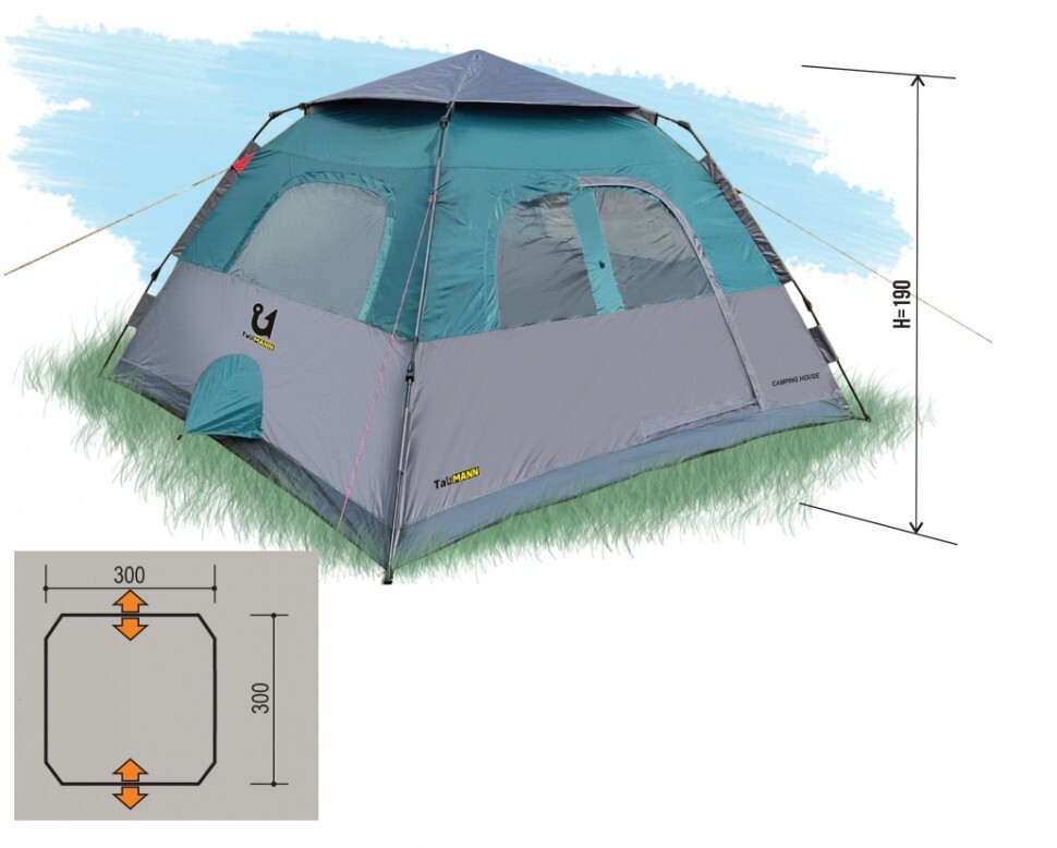  туристический шатер TauMANN Camping House быстросборный