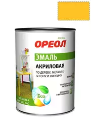 Эмаль универсальная акриловая Ореол глянцевая желтая