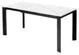 фото 5 Стол CORNER 120 MATT WHITE MARBLE SOLID CERAMIC / BLACK, DISAUR на profcook.ru