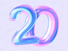 3D Векторная Цифра 20