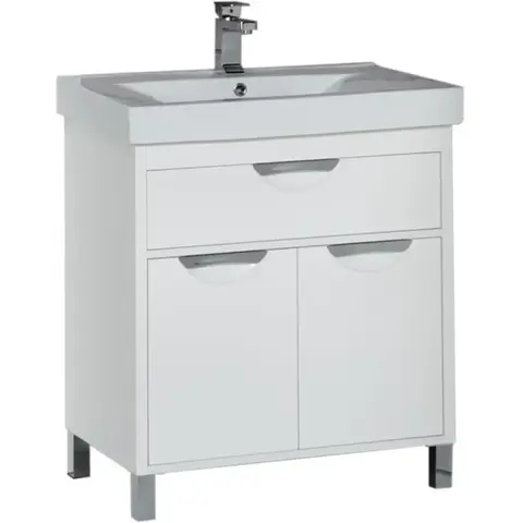 Aquanet 176900 Компл.2 - Тумба Гретта 75 цв.белый ящ.2 дв.(176900)