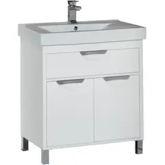 Aquanet 176900 Компл.2 - Тумба Гретта 75 цв.белый ящ.2 дв.(176900) фото