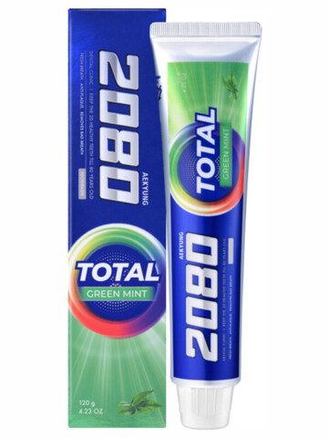 Зубная паста с зелёным чаем Dental Clinic 2080 Total Green Mint Toothpaste,120 гр