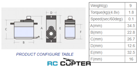 Сервопривод TowerPro SG90 (1.8 кг/см, 0.10 сек/60°, 9г)