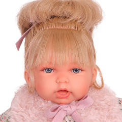 Munecas Antonio Juan Кукла озвученная София в розовом, 27 см, говорит/смеётся, мягконабивная (12135)