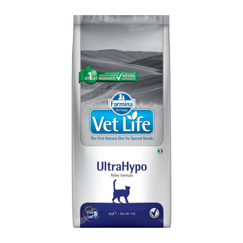 Сухой корм Farmina Vet Life Cat Ultrahypo при пищевой аллергии для взрослых кошек,5 кг.