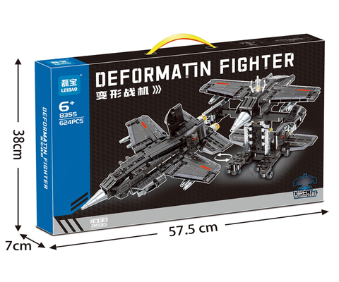 Конструктор Самолет Истребитель - Трансформер, 624 дет.