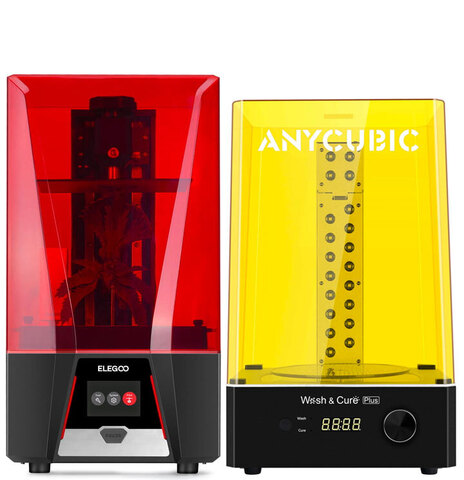 Комплект 3D-принтер Elegoo Saturn 2 8K + Устройство Anycubic Wash & Cure Plus