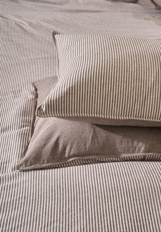 Наволочка с запахом 50x70 Luxberry Лен и Хлопок белая/коричневая