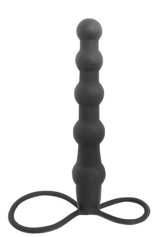 Черная ёлочка-насадка для двойного проникновения Mojo Bumpy - 15 см. - Seven Creations Mojo MOJO-006