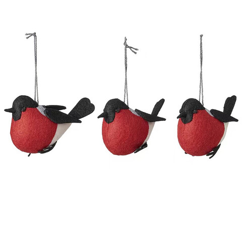 Набор ёлочных украшений Vintertid, 3 шт, 6 см, полиэфирное волокно