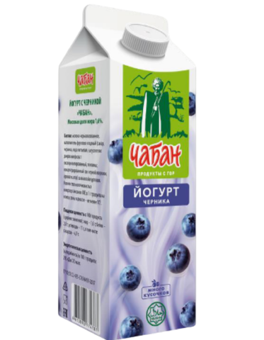 Йогурт питьевой Чабан со вкусом Черники 1,6% 870гр