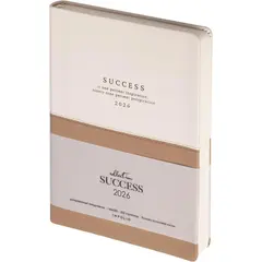 Ежедневник датированный 2026 IF 14х20см 176л, мягк Success I1719/wh-beige