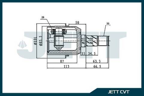 ШРУС внутренний JETT V40-2832