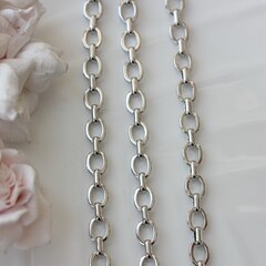 Цепочка 9,5*8 мм, родий, 50 см, А046