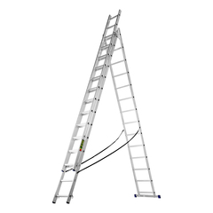 97824 Лестница // 3х14 ступеней // Алюминиевая // Трехсекционная // Сибртех