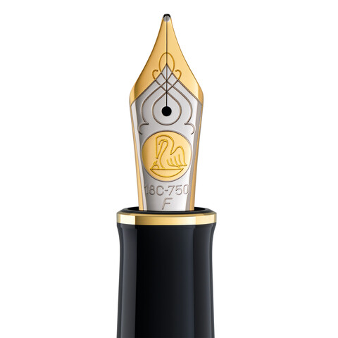 Ручка перьевая Pelikan Souverän® M 800 Black and Green GT, F (995704)
