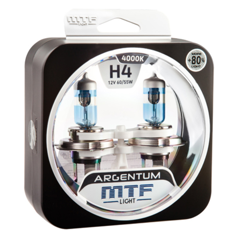 Галогеновые лампы MTF Light ARGENTUM +80% H4