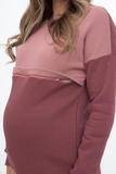 Утепленный спортивный костюм для беременных и кормящих 12080 брусничный