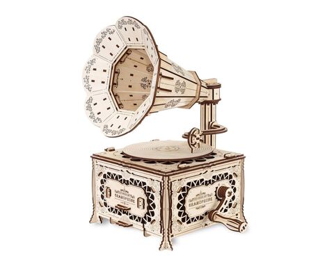 Сборная деревянная модель «Антикварный граммофон» (EWA)