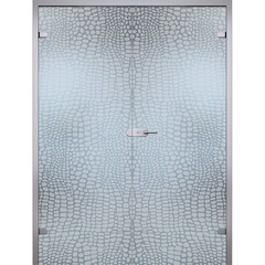 Купить Двустворчатая стеклянная дверь Аллигатор стекло бесцветное матовое
