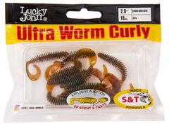 Слаги съедобные искусственные Lucky John ULTRAWORM Curly 2in (50 мм), цвет PA16, 10шт.