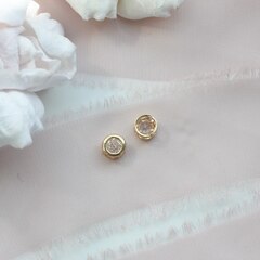 Подвеска круглая с фианитом 6 мм , позолота П053