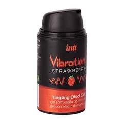 INTT Strawberry - Жидкий интимный гель с эффектом вибрации, 15 мл