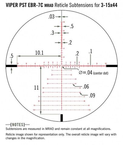 VORTEX VIPER PST GEN II 3-15X44 FFP, EBR-7C (MRAD)