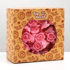 Вафельные РОЗЫ (25 мм) 10 шт, розовые