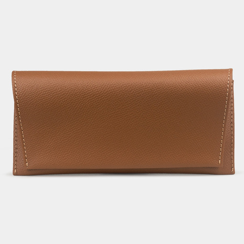 Футляр для очков Lentille из кожи сафьяно, цвета карамель