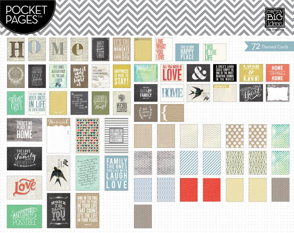 Набор карточек для Project life - Me & My Big Ideas Pocket Pages Themed Cards - Home 72 шт